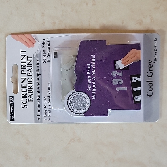 Next STYLE Screen Print Fabric Paint All-in-One Paint/Applicator Cool Grey NEW - Picture 3 of 5